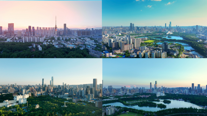 长沙城市风光航拍 长沙五一广场 建筑群