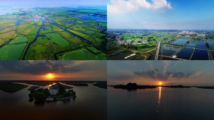 4k盐城市建湖县九龙口景区航拍素材