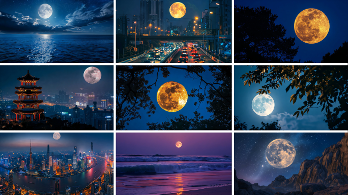 中秋节月亮明月元宵节圆月满月