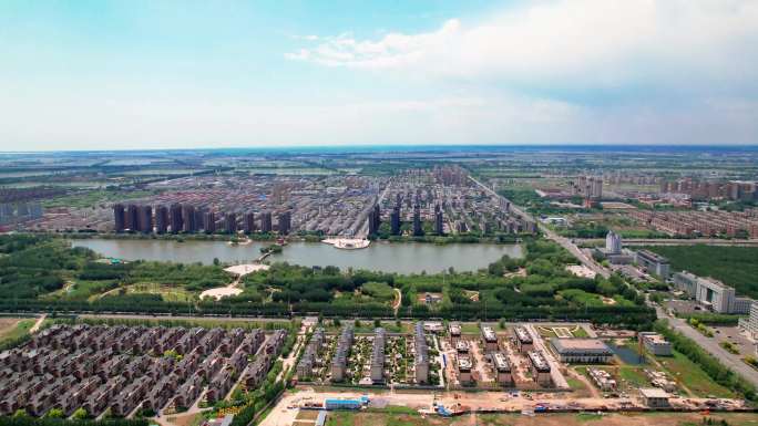 61盘锦市大洼区政府延时东湖4K视频航拍