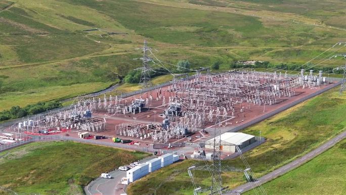 高压变电站鸟瞰图