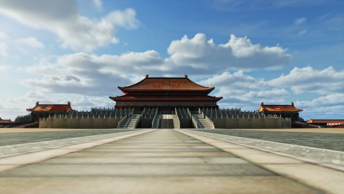 故宫古建筑日夜变化延时屋脊兽