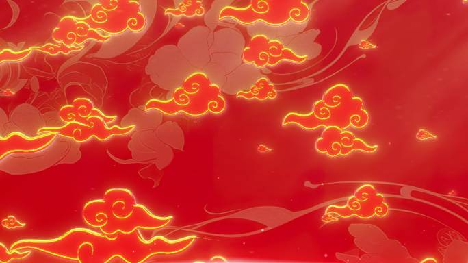 中国红祥云宽屏背景