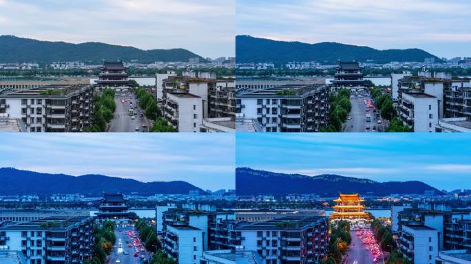 湖南长沙杜甫江阁日转夜延时