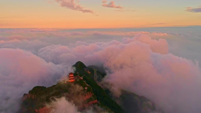 4K河南王屋山云海航拍