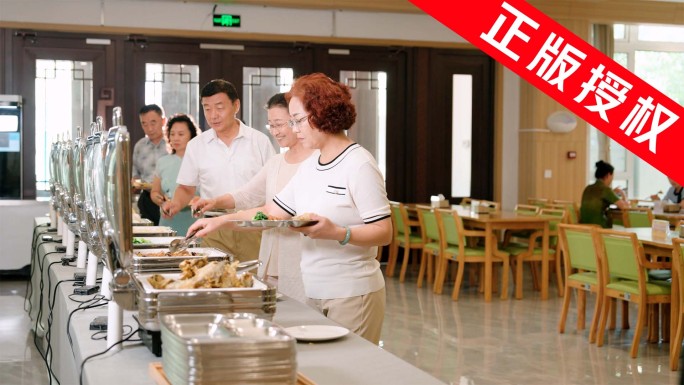 老年幸福食堂  餐厅吃饭老年人吃饭