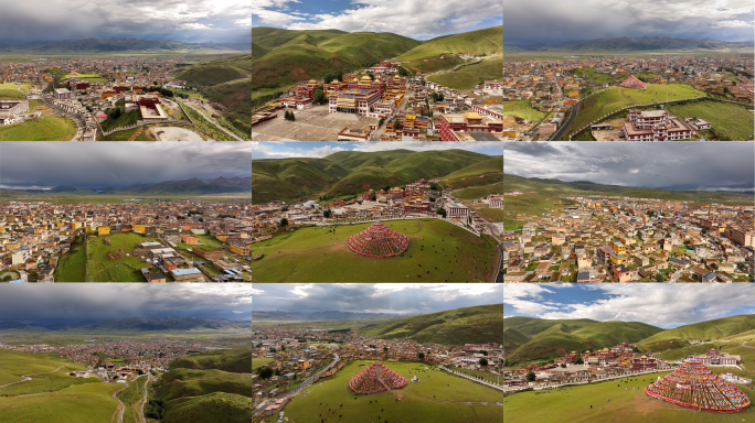 四川甘孜藏族自治洲理塘县全景航拍