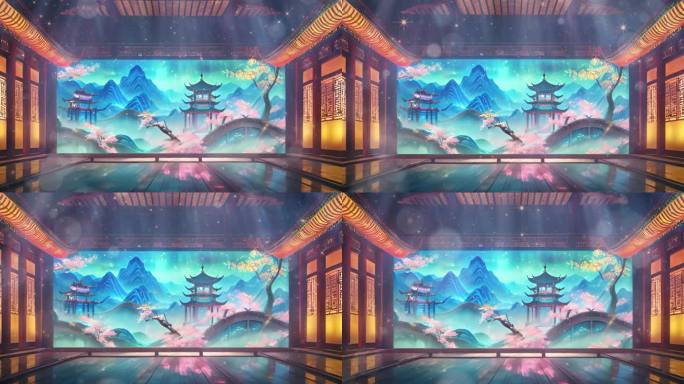 民族舞 宫廷内景 汉唐宫廷 led背景