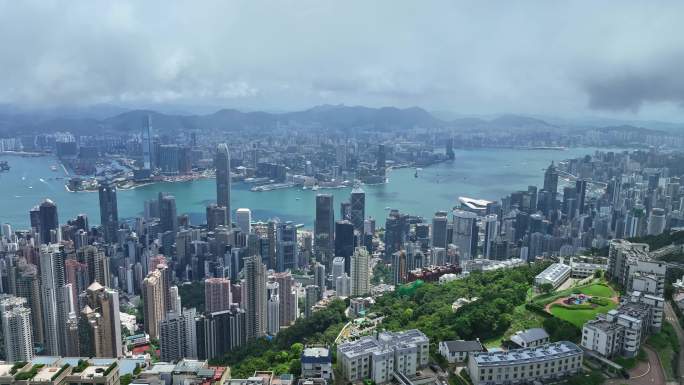 香港太平山顶香港鸟瞰大全景