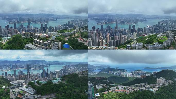 香港太平山顶香港鸟瞰大全景