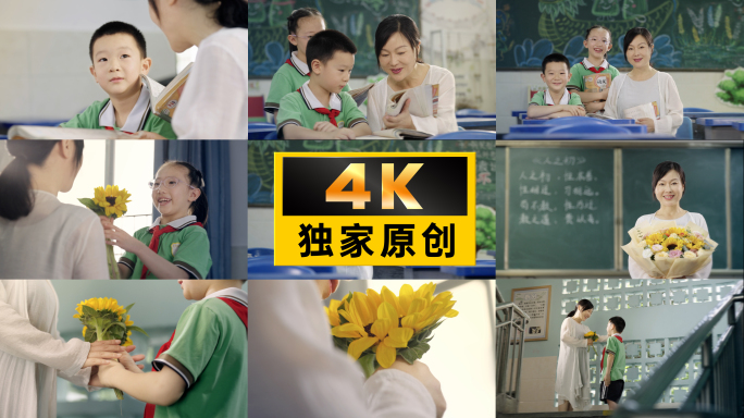 教师节 学生给老师送花人民教师节老师教师