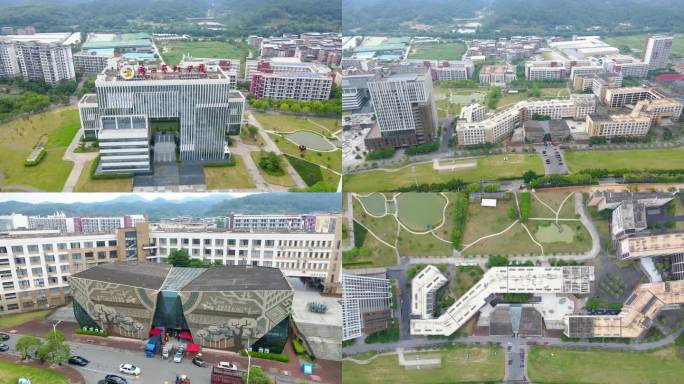 广西艺术学院相思湖校区航拍素材高校大学校