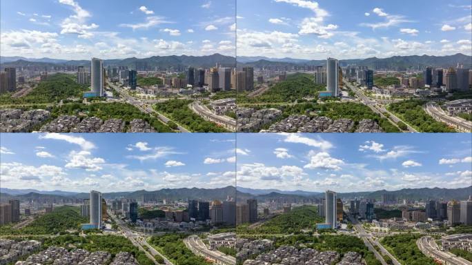 桐庐迎春南路航拍延时素材