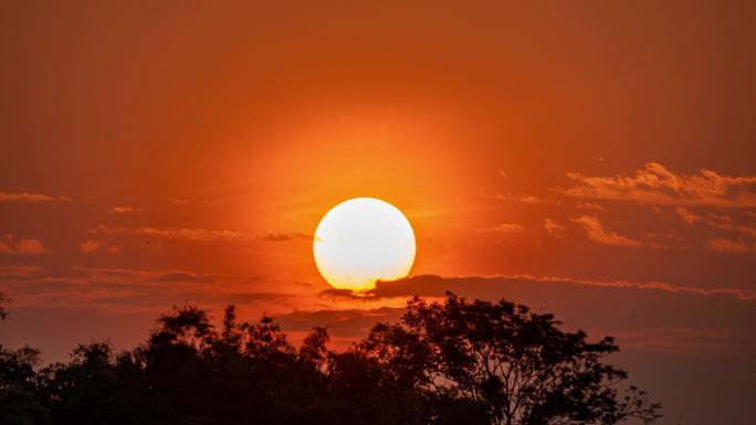 日出初升的太阳清晨朝霞晚霞城市天空