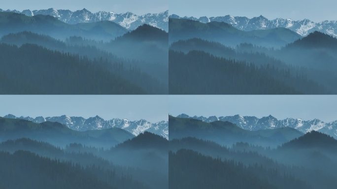 水墨禅意雪山风光