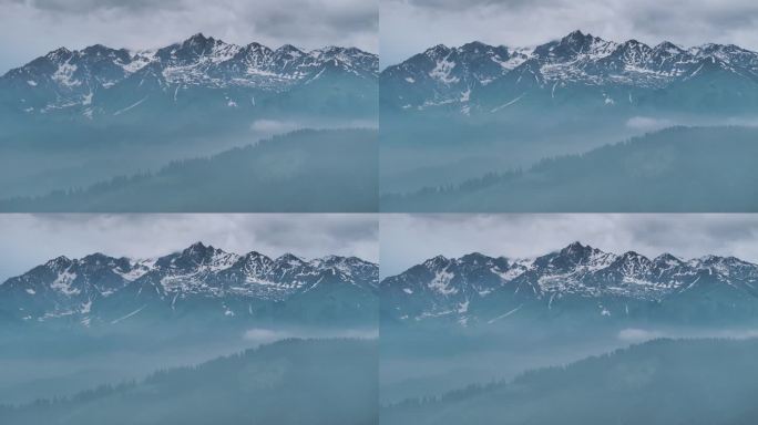 水墨禅意雪山风光