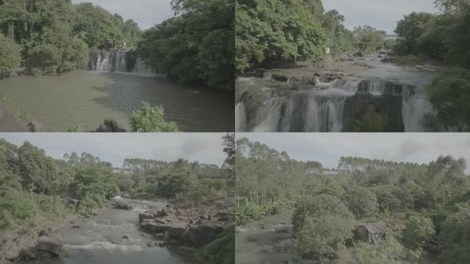 山涧 流水 航拍 4k 超清