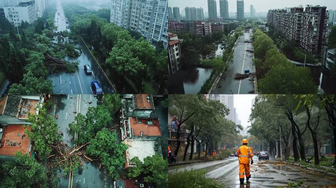 龙卷风过后 台风过后的街道