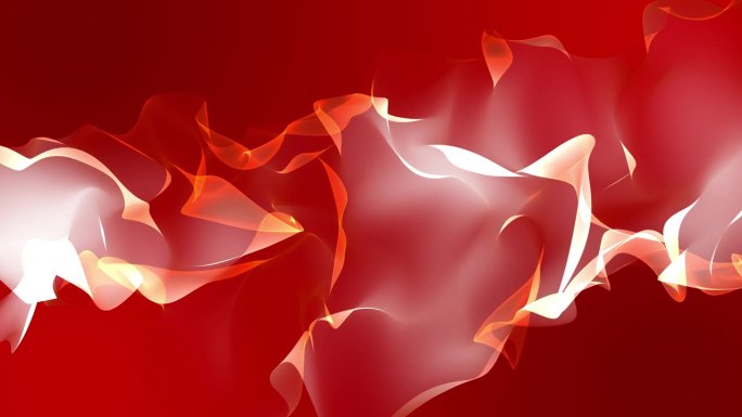 美丽动人的抽象红色波浪在红色背景上流动。