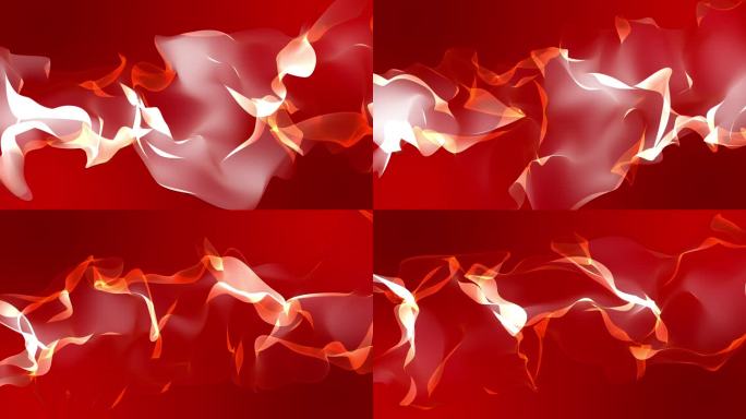美丽动人的抽象红色波浪在红色背景上流动。