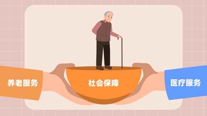人口老龄化老年养老MG动画