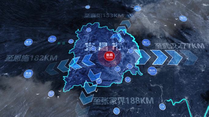 湖北宜昌市区位地理交通规划地图动画