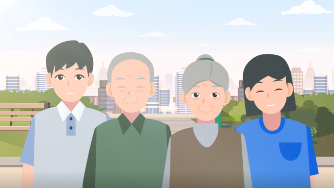 人口老龄化老年养老MG动画