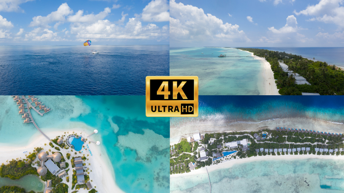 马尔代夫海岛大海4K航拍合集