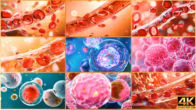 各种细胞动画 遗传学生物技术代谢治疗实验
