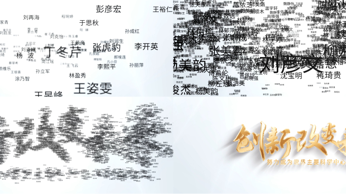 超宽屏多文字汇聚多名字汇聚成片头AE模版