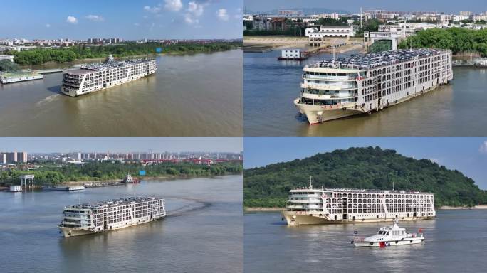 民强号汽车滚装运输船启航航行在长江芜湖段