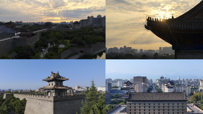 西安城墙西安古城西安早晨