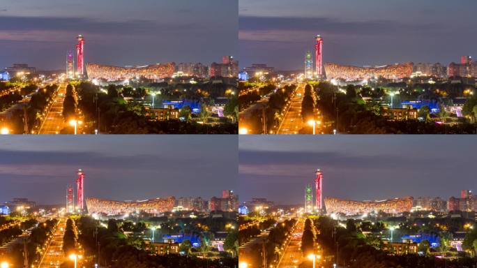 北京中轴线鸟巢夜景
