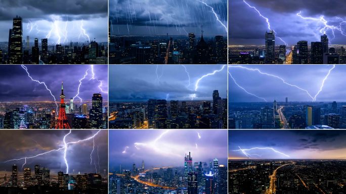 乌云 暴雨 闪电 极端天气