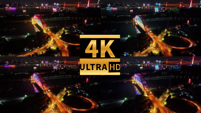 武汉晴川桥夜景延时