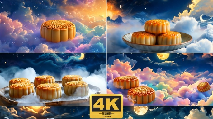 4k中秋月饼梦幻云海合集