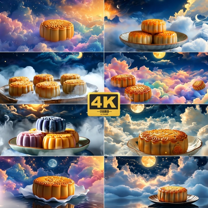 4k中秋月饼梦幻云海合集