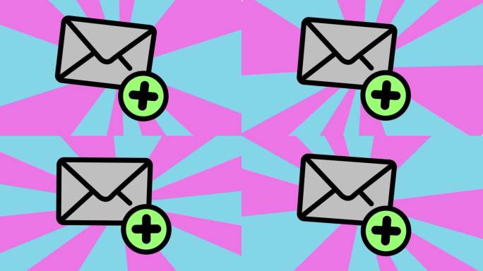 消息图标和加号与旋转背景