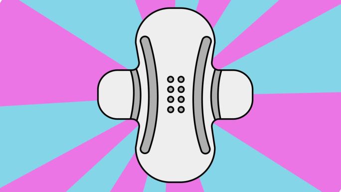 卫生巾图标与旋转背景