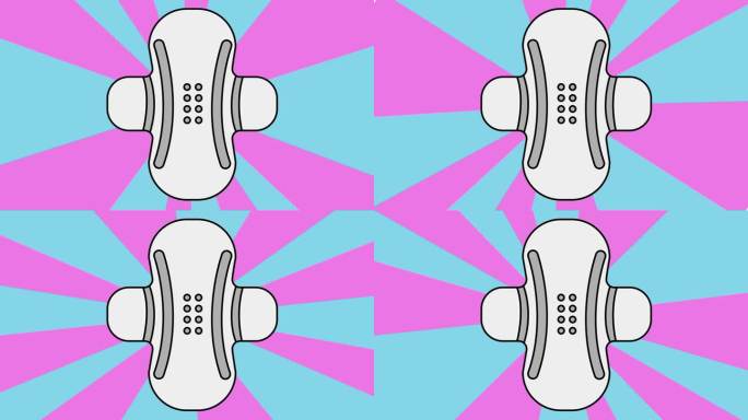 卫生巾图标与旋转背景