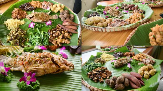 喜庆丰收簸箕宴美食