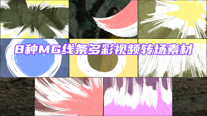8种MG线条多彩视频转场素材