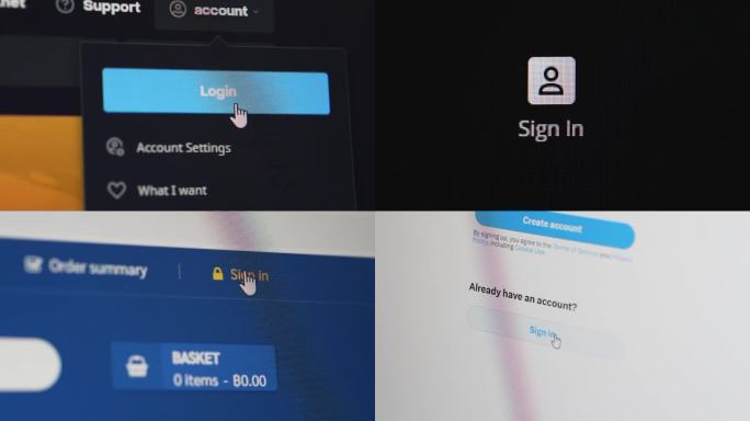 用户点击登录按钮登录社交媒体账号的视频。Webography。