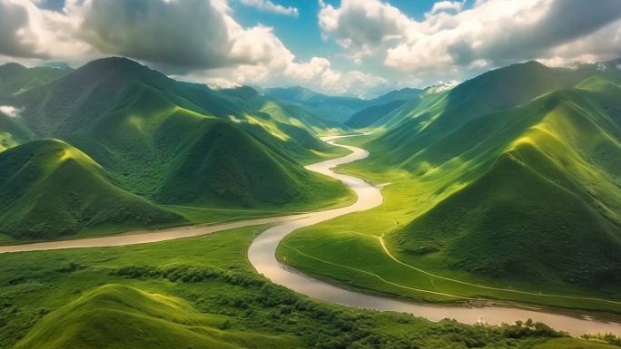 长江黄河河流山脉风景