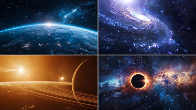 宇宙星空星球太空黑洞银河地球宇宙穿梭星河