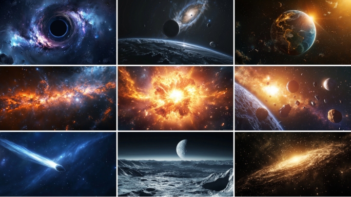 宇宙星空星球太空黑洞银河地球宇宙穿梭星河