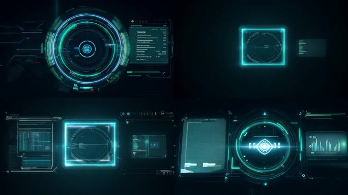 HUD 圆形科技狂 黑色背景 科技元素