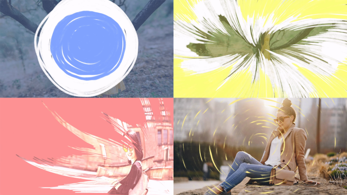 8种MG线条多彩视频转场AE模板