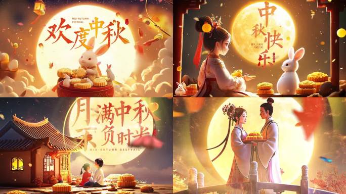 中秋节片头标题文字设计