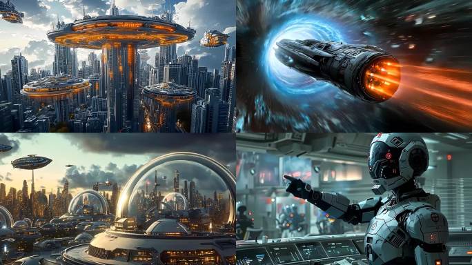 科学研究高科技智能制造人工智能宇宙飞船